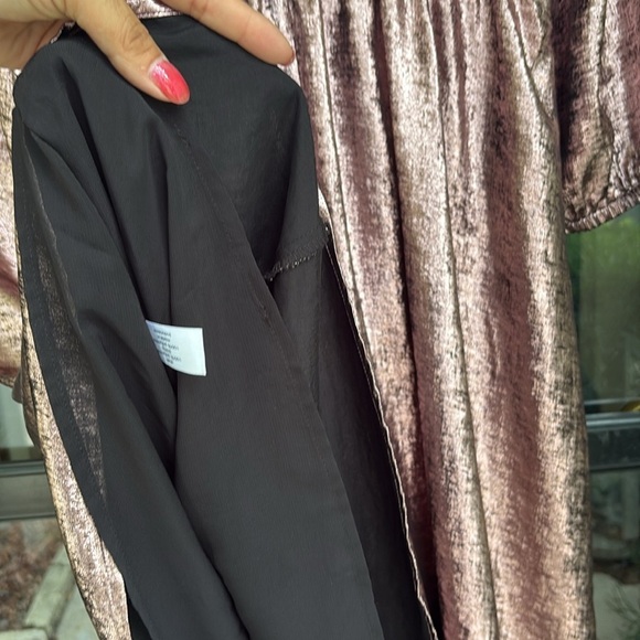 Lane Bryant Blouson-Sleeve Surplice Metallic Midi Dress - Picture 5 of 6